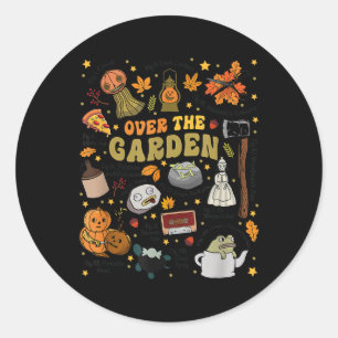 Sticker Rond Le Citrouille du mur du jardin d'Halloween s'effon