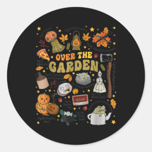 Sticker Rond Le Citrouille du mur du jardin d'Halloween s'effon