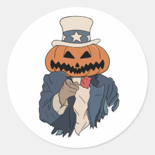Sticker Rond Le citrouille vous souhaite pour Halloween