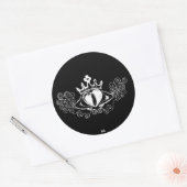 Sticker Rond Le Claddagh (blanc) (Enveloppe)