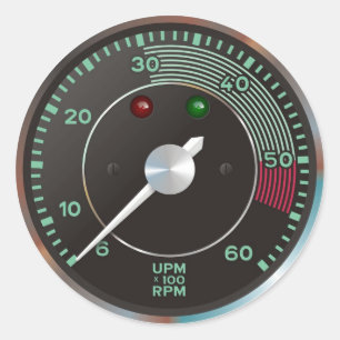 Sticker Rond Le classique 356 rev contre, vieille voiture de