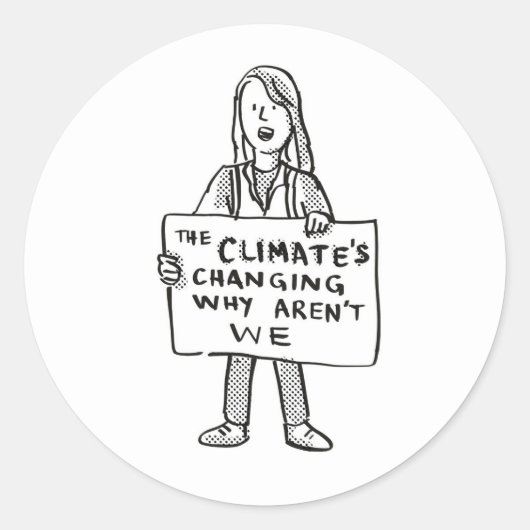 Sticker Rond Le climat change pourquoi nous ne sommes pas (Devant)