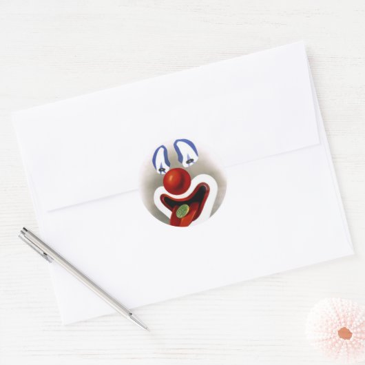 Sticker Rond Le Clown bonbon (Enveloppe)