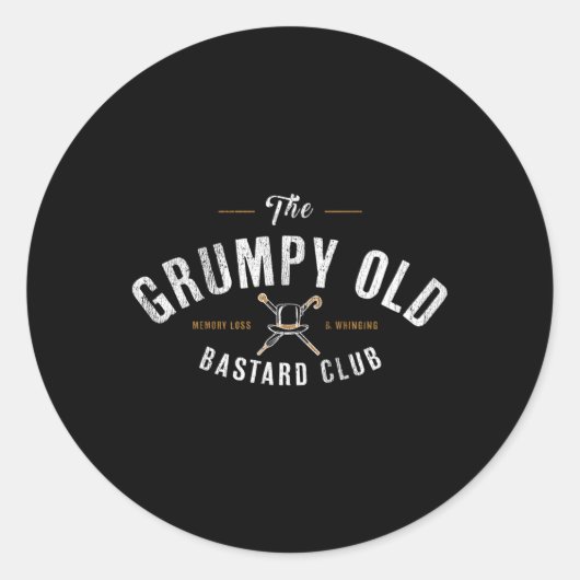 Sticker Rond Le club vieux bâtard grincheux (Devant)