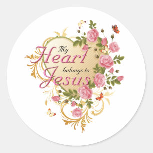 Sticker Rond Le coeur appartient à Jésus