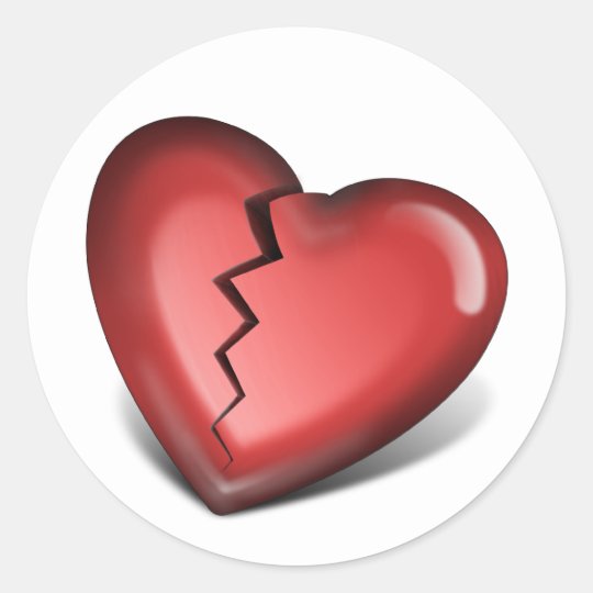 Sticker Rond Le Coeur Brise Zazzle Be