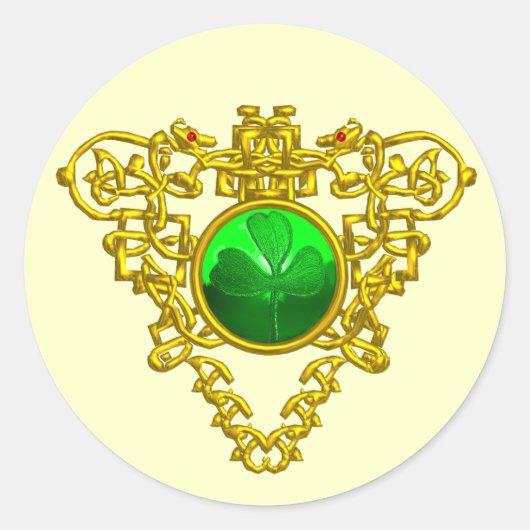 STICKER ROND LE COEUR CELTIQUE DE SAINT PATRICK (Devant)