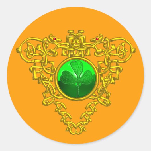 STICKER ROND LE COEUR CELTIQUE DE SAINT PATRICK (Devant)