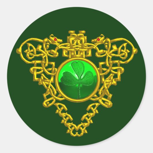 STICKER ROND LE COEUR CELTIQUE DE SAINT PATRICK (Devant)