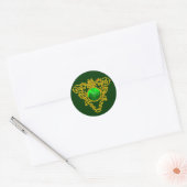 STICKER ROND LE COEUR CELTIQUE DE SAINT PATRICK (Enveloppe)