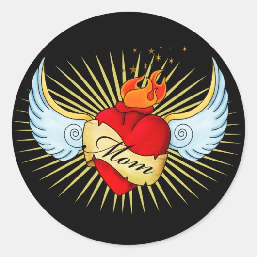 Sticker Rond Le coeur de maman (Devant)