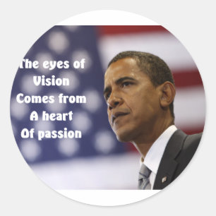 Sticker Rond Le coeur de passion de Barack Obama