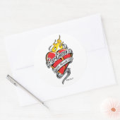 Sticker Rond Le coeur de tatouage de Parkinson (Enveloppe)