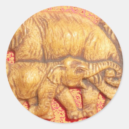 Sticker Rond Le coeur du troupeau : Portrait de famille des élé (Devant)