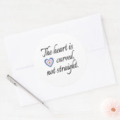 Sticker Rond Le Coeur N'Est Pas Droit (Enveloppe)