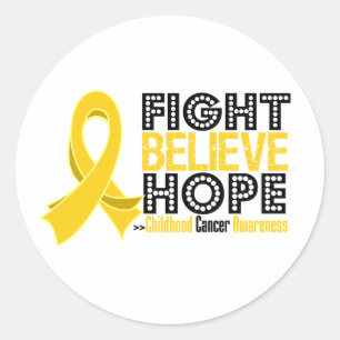 Sticker Rond Le combat croient l'espoir - Cancer d'enfance