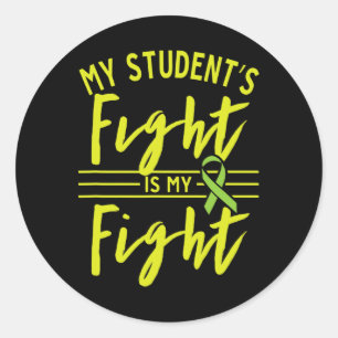 Sticker Rond Le combat de l'étudiant est ma lutte contre la mal