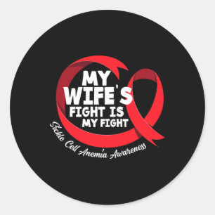 Sticker Rond Le combat de ma femme est mon combat cellule fauci