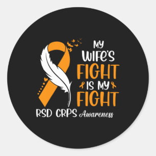 Sticker Rond Le combat de ma femme est mon combat Rsd Crps sens