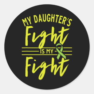 Sticker Rond Le combat de ma fille est ma lutte maladie du rein