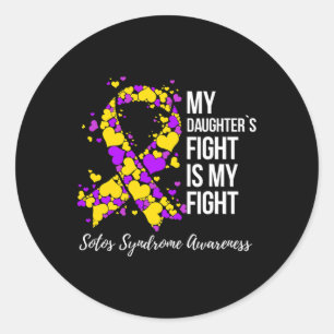 Sticker Rond Le combat de ma fille est mon syndrome de Sotos de