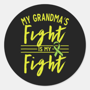 Sticker Rond Le combat de ma grand-mère est mon combat contre l