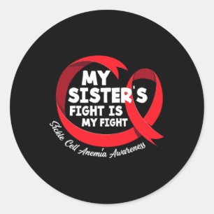 Sticker Rond Le combat de ma soeur est mon combat contre l'aném