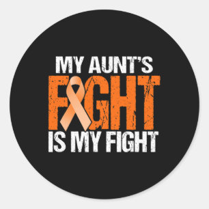 Sticker Rond Le combat de ma tante est ma lutte contre la leucé