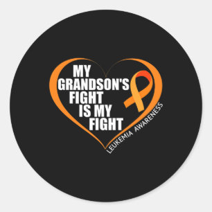 Sticker Rond Le combat de Mens My Grandson est mon combat contr