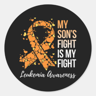 Sticker Rond Le combat de mon fils est ma lutte contre la leucé