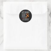 Sticker Rond Le combat de mon fils est ma lutte contre la leucé (Sac)