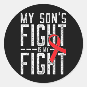 Sticker Rond Le combat de mon fils est ma lutte contre les mala