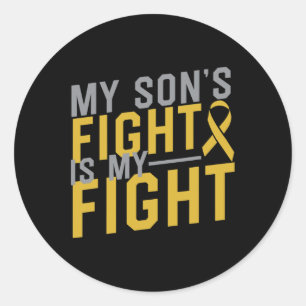 Sticker Rond Le combat de mon fils est mon combat contre le can