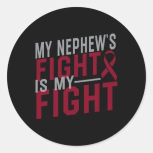 Sticker Rond Le combat de mon neveu est mon combat contre l'ané