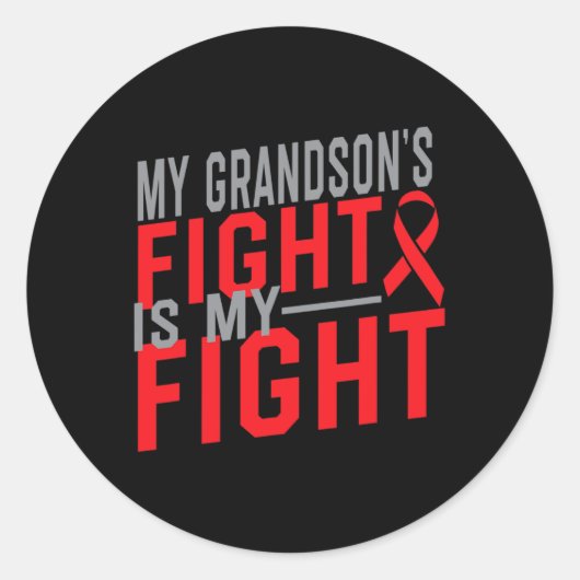 Sticker Rond Le combat de mon petit-fils est mon combat Sensibi (Devant)
