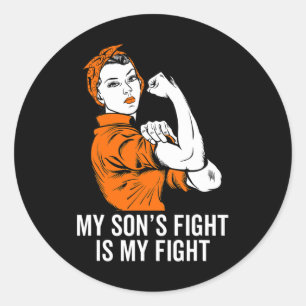 Sticker Rond Le combat du fils est mon combat Mois de sensibili
