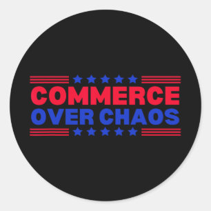 Sticker Rond Le commerce sur le chaos Trump rend l'Amérique ric