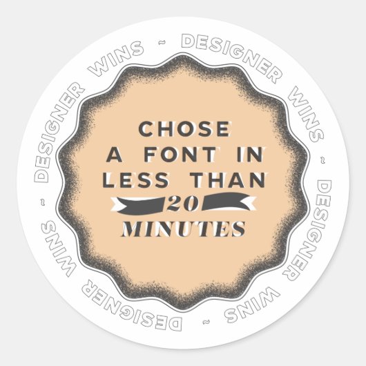 Sticker Rond Le concepteur gagne #2 (Devant)