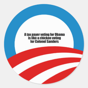 Sticker Rond Le contribuable votant pour Obama est comme un