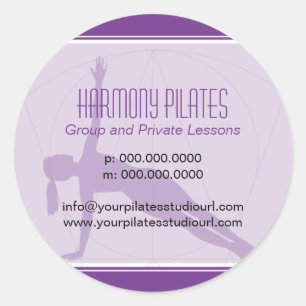 Sticker Rond Le Convergent raye Pilates pourpre