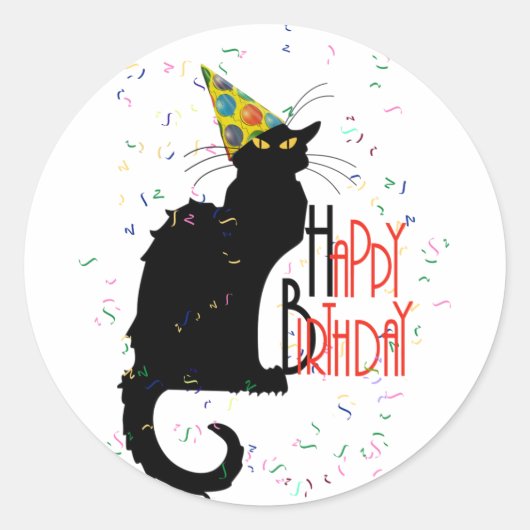 Sticker Rond Le Conversation Noir - JEUX ANNIVERSAIRE ! (Devant)