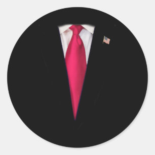 Sticker Rond Le costume d'Halloween de Trump pour enfant