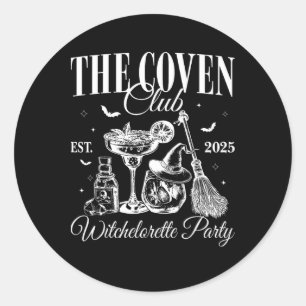 Sticker Rond Le Coven Club Witch Chelorette Est. Gothique H 202