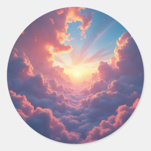 Sticker Rond Le crépuscule se lève -