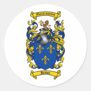 STICKER ROND LE CREST BROWN DE FAMILLE - MANTEAU DES BRAS BROWN