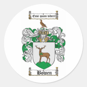 STICKER ROND LE CREST DE FAMILLE DE BOWEN - MANTEAU DE BOWEN