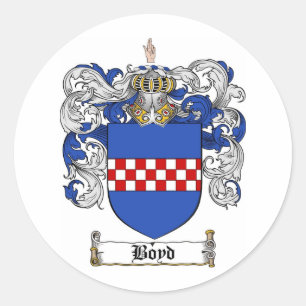 STICKER ROND LE CREST DE FAMILLE DE BOYD - MANTEAU DE BOYD DES