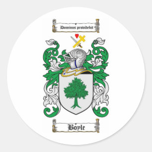 STICKER ROND LE CREST DE FAMILLE DE BOYLE - MANTEAU DE BOYLE