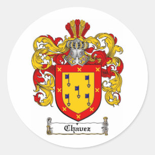 STICKER ROND LE CREST DE FAMILLE DE CHAVEZ - MANTEAU DE CHAVEZ