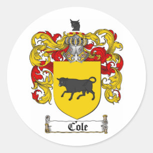 STICKER ROND LE CREST DE FAMILLE DE COLE - MANTEAU DE COLE DES